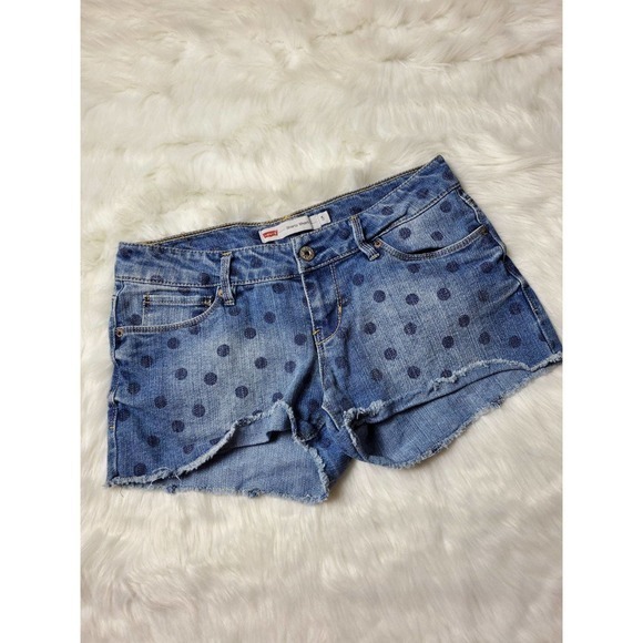 Levi's‎ Shorty Shorts Jean Shorts With Polka Dots Size 5 - Picture 1 of 7